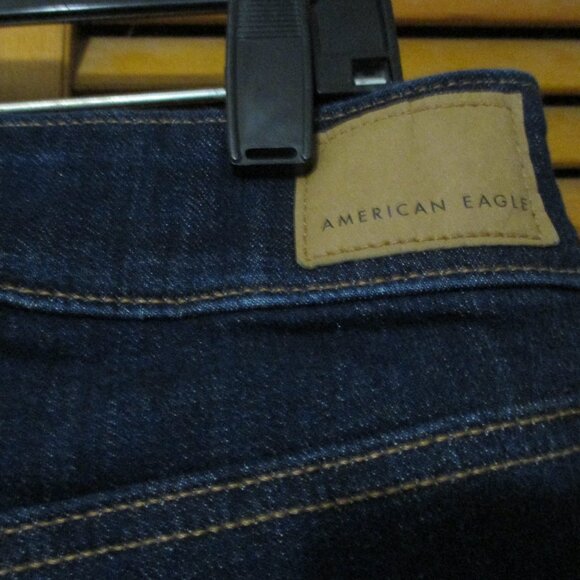 American Eagle Kick Boot jeans dark blue with stretch & pockets size 12 - Picture 7 of 9